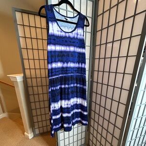NWT LuLaRoe Summer Blue, Purple and White Tie-Dye Sleeveless Dress